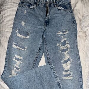 Refuge Blue Boyfriend Jeans with Distressed Details
